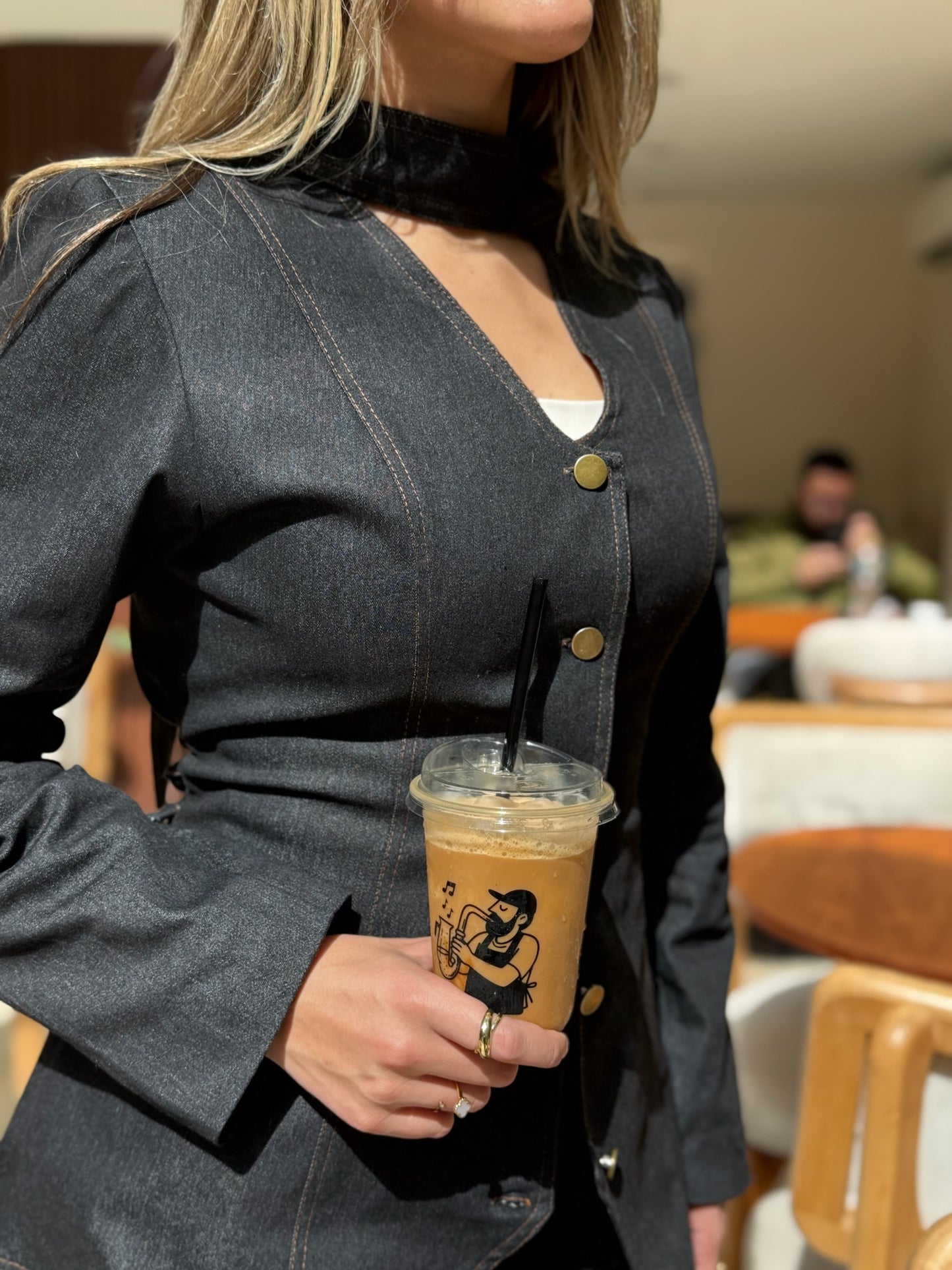 Dark denim fitted jacket