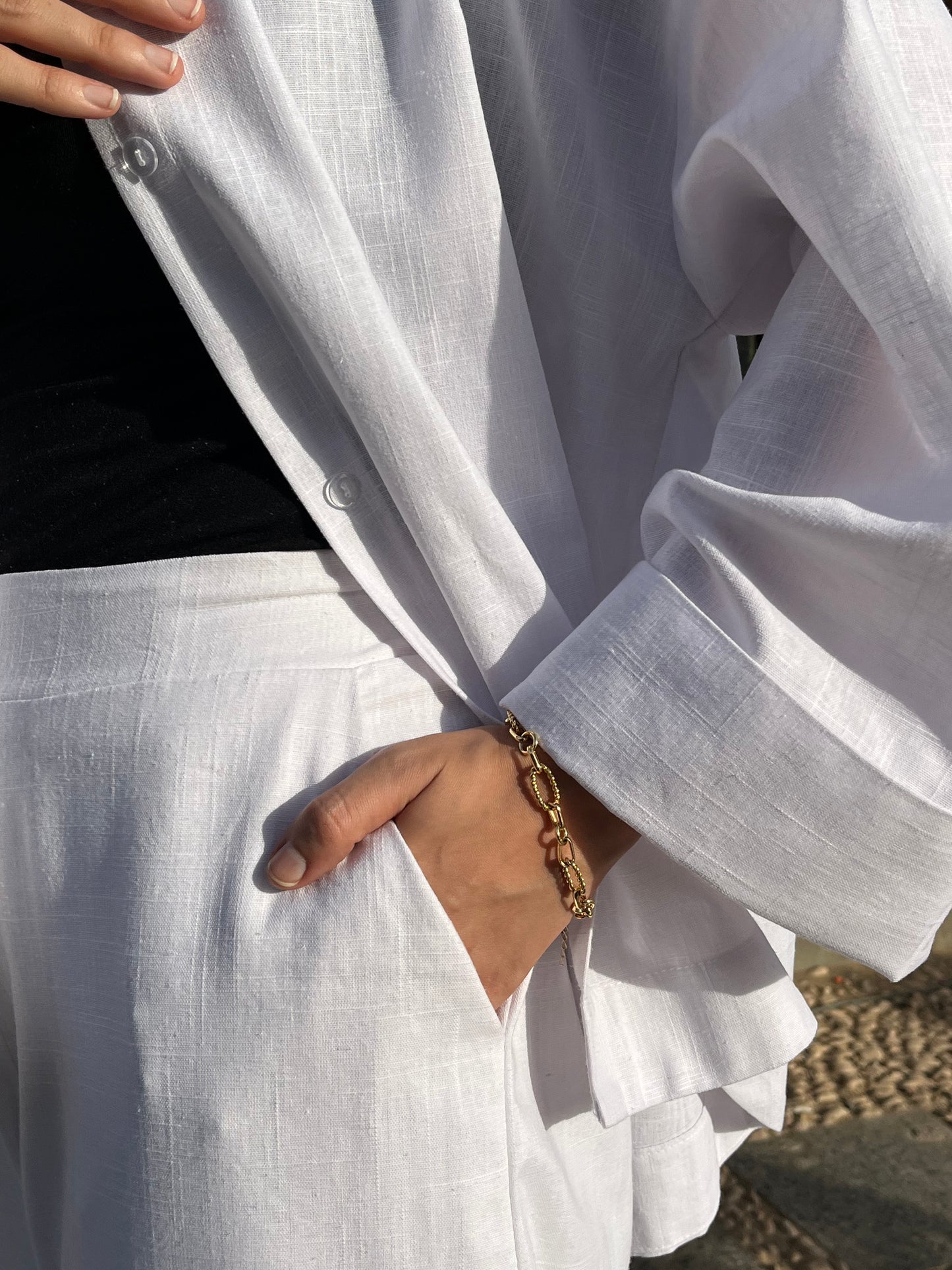 White linen shirt
