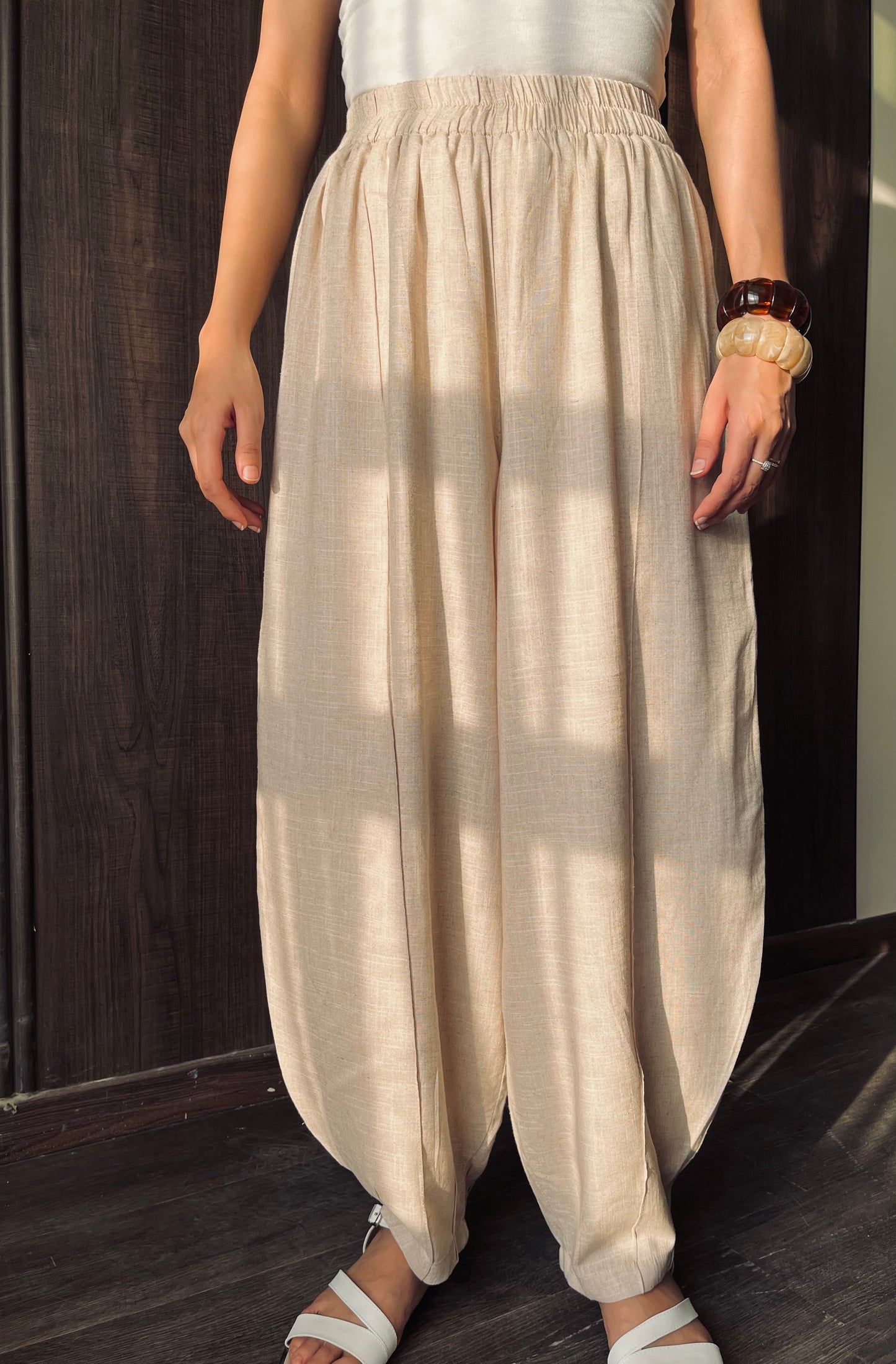 Beige balloon pants (Fully lined )