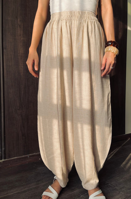 Beige balloon pants (Fully lined )