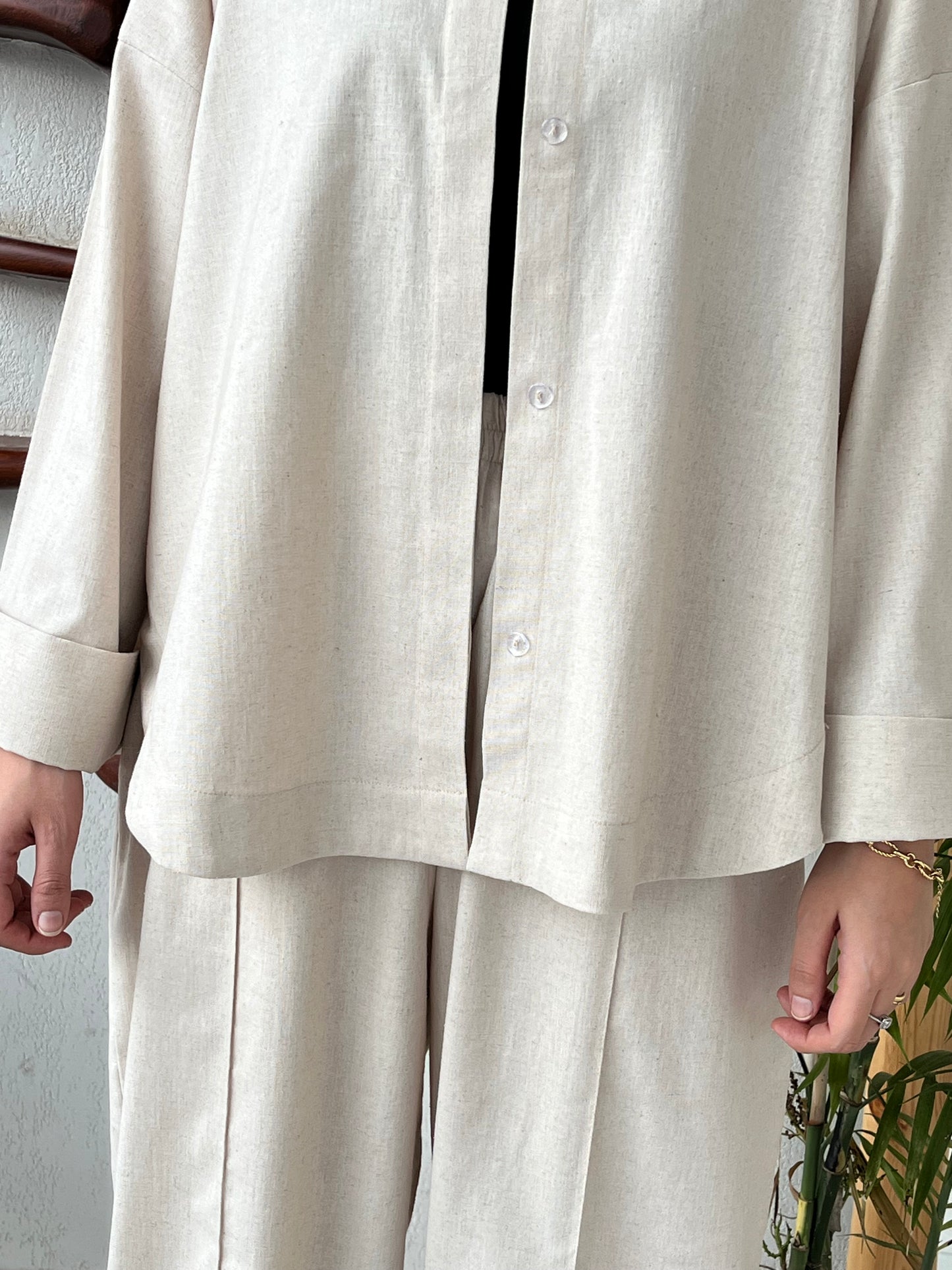 Beige linen shirt