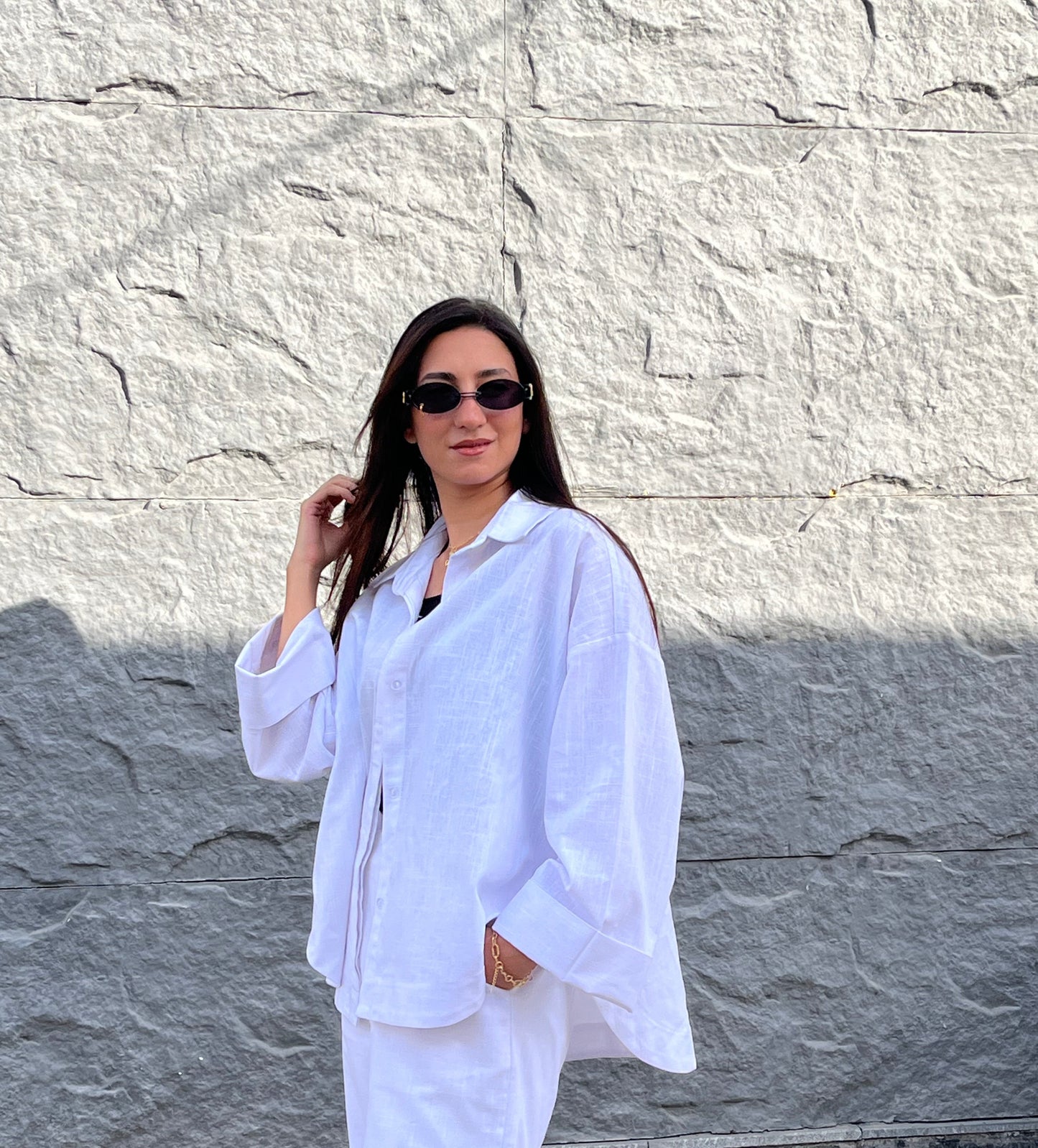 White linen shirt