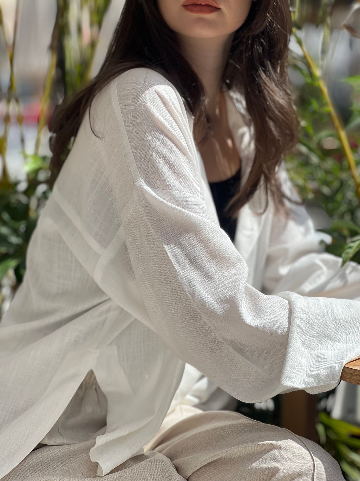 Off white Pure Linen  Shirt