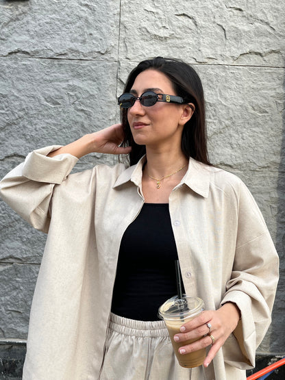 Beige linen shirt