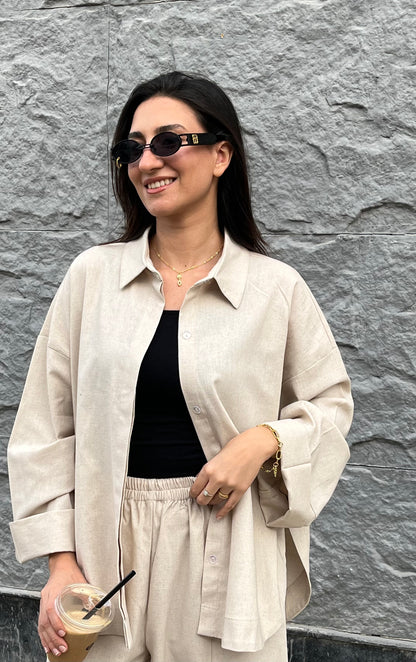 Beige linen shirt