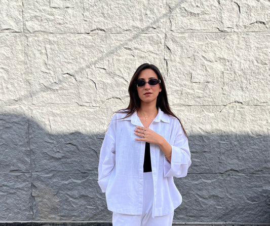 White linen shirt