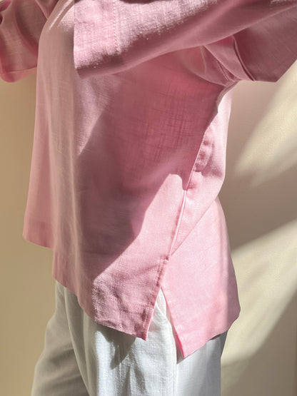 Pink Pure Linen Summer Top