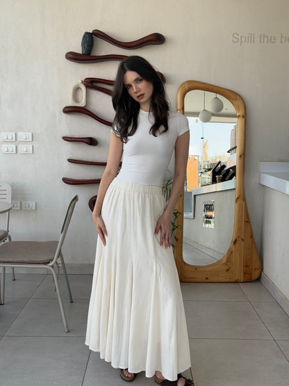 Creamy linen skirt