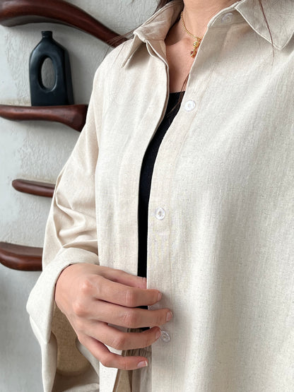 Beige linen shirt