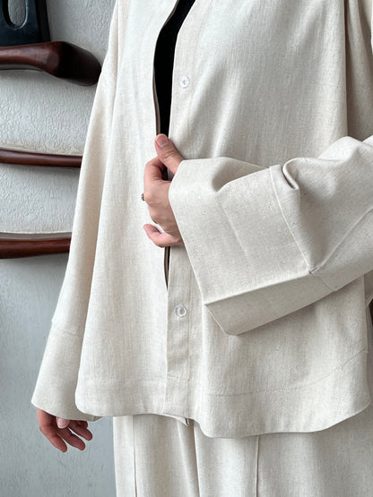 Beige linen shirt