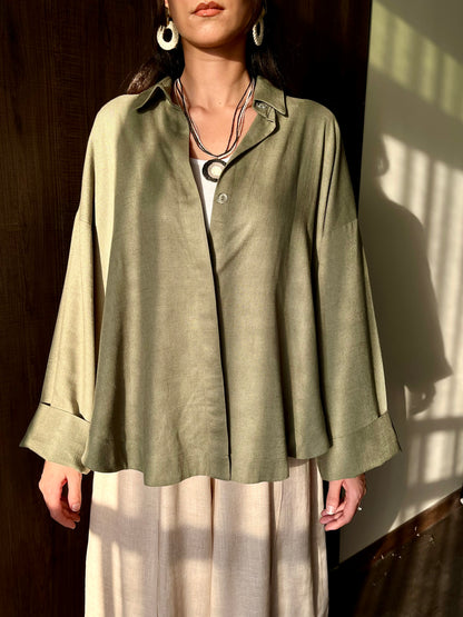 Olive Linen Shirt