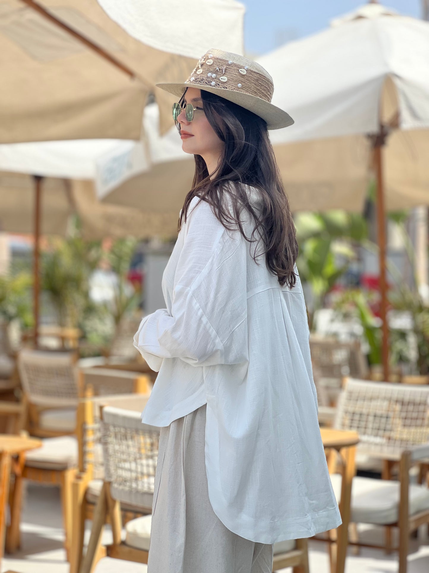 Off white Pure Linen  Shirt