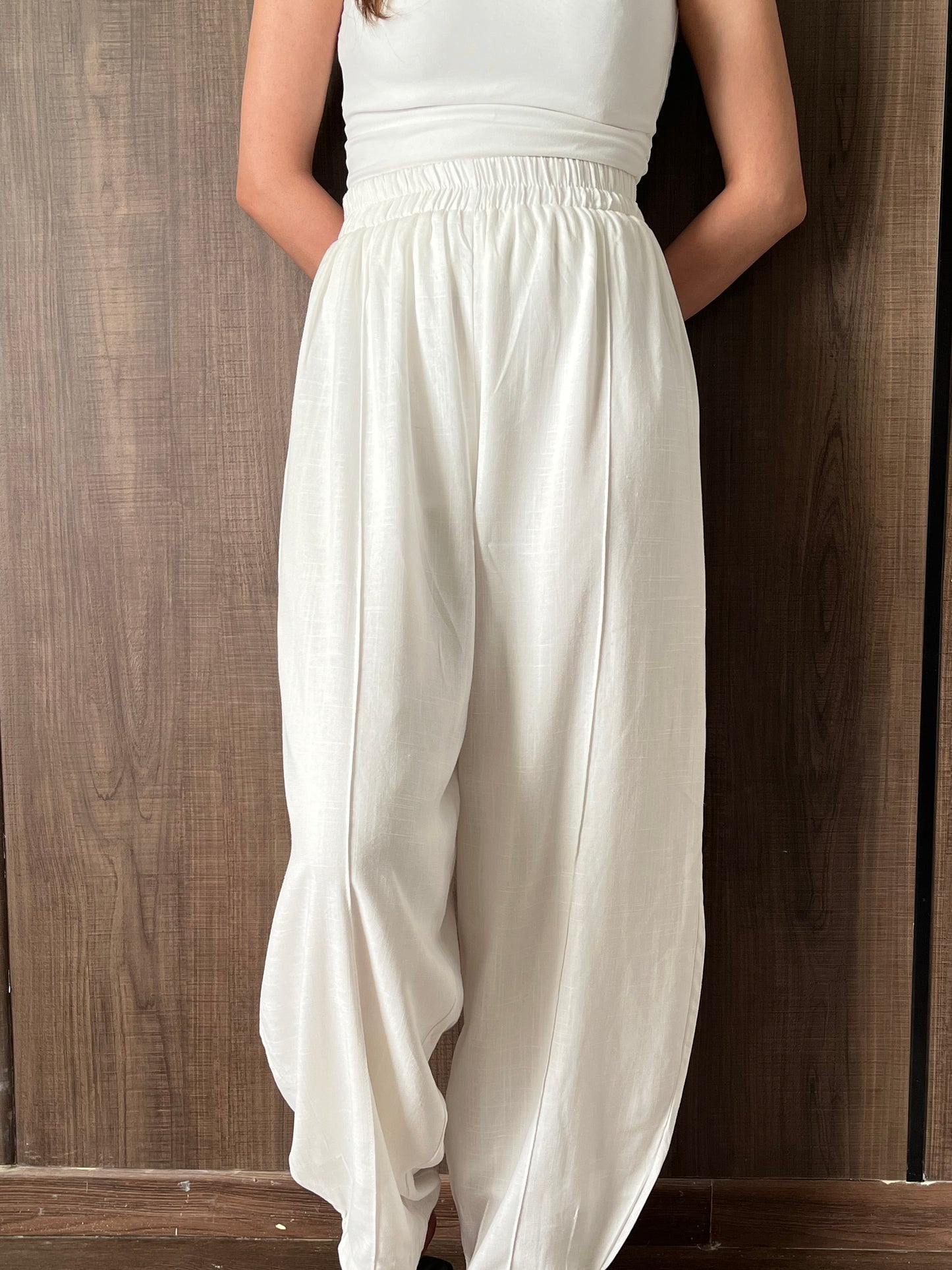 White linen balloon pants “Fully lined “