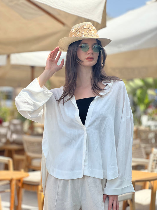 Off white Pure Linen  Shirt