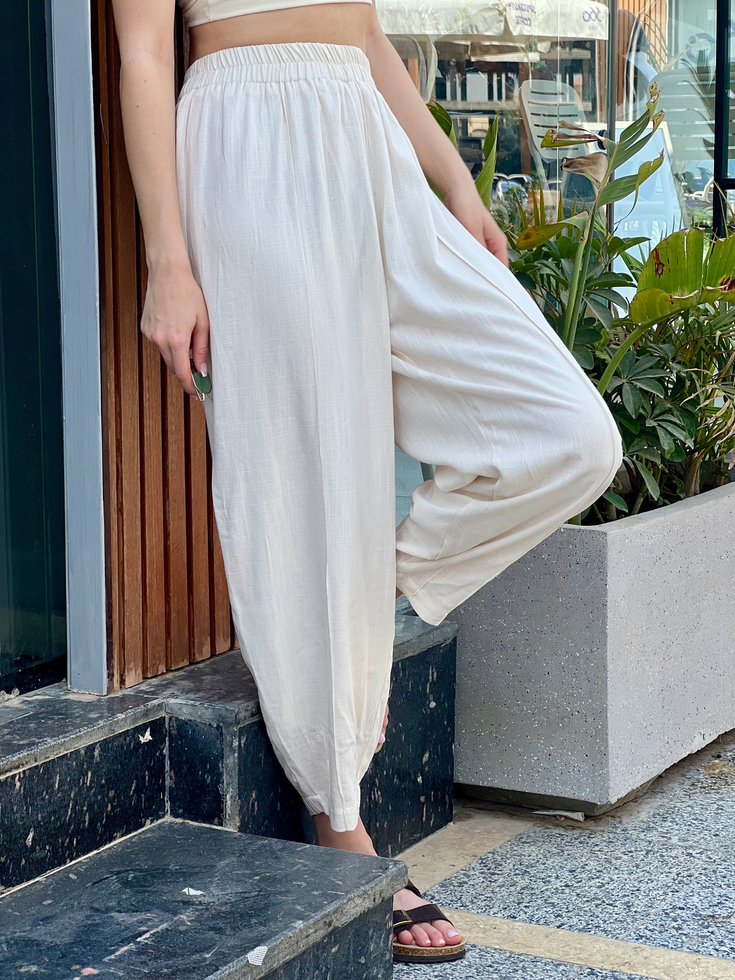 Cream colored Balloon Pants